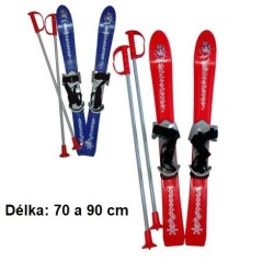 Dětské lyže BABY SKI 70 cm kluzky fialové,modré,zelené