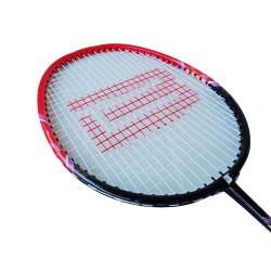 Badmintonová pálka s ALU rámem a pouzdrem červenočerná G315A