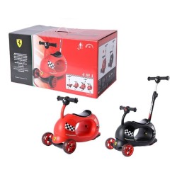 FERRARI 4v1 TWIST SCOOTER FXK92-1 multifunkční koloběžka černá, červená