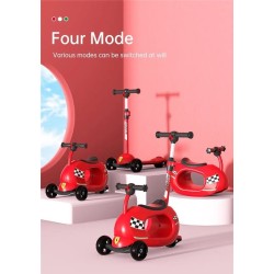 FERRARI 4v1 TWIST SCOOTER FXK92-1 multifunkční koloběžka černá, červená